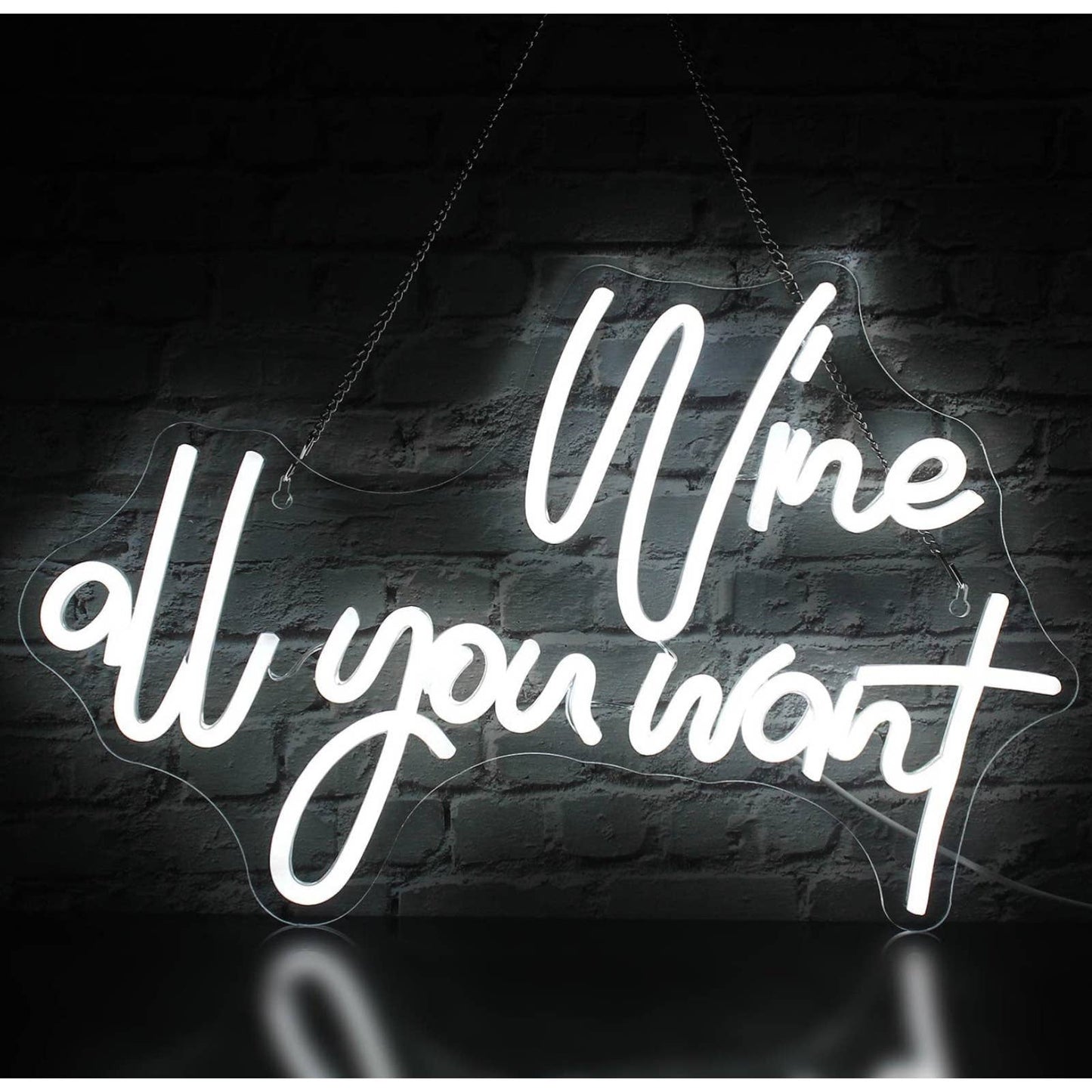Fun Bright “Wine All You Want” LED Night Light Room Wall Bar Party Decor