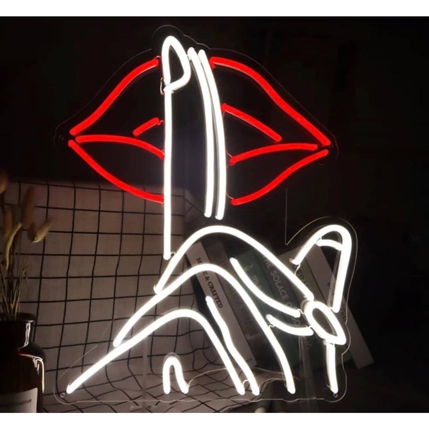 Lovely Bright Shushing Lips LED Night Light Room Wall Decoration