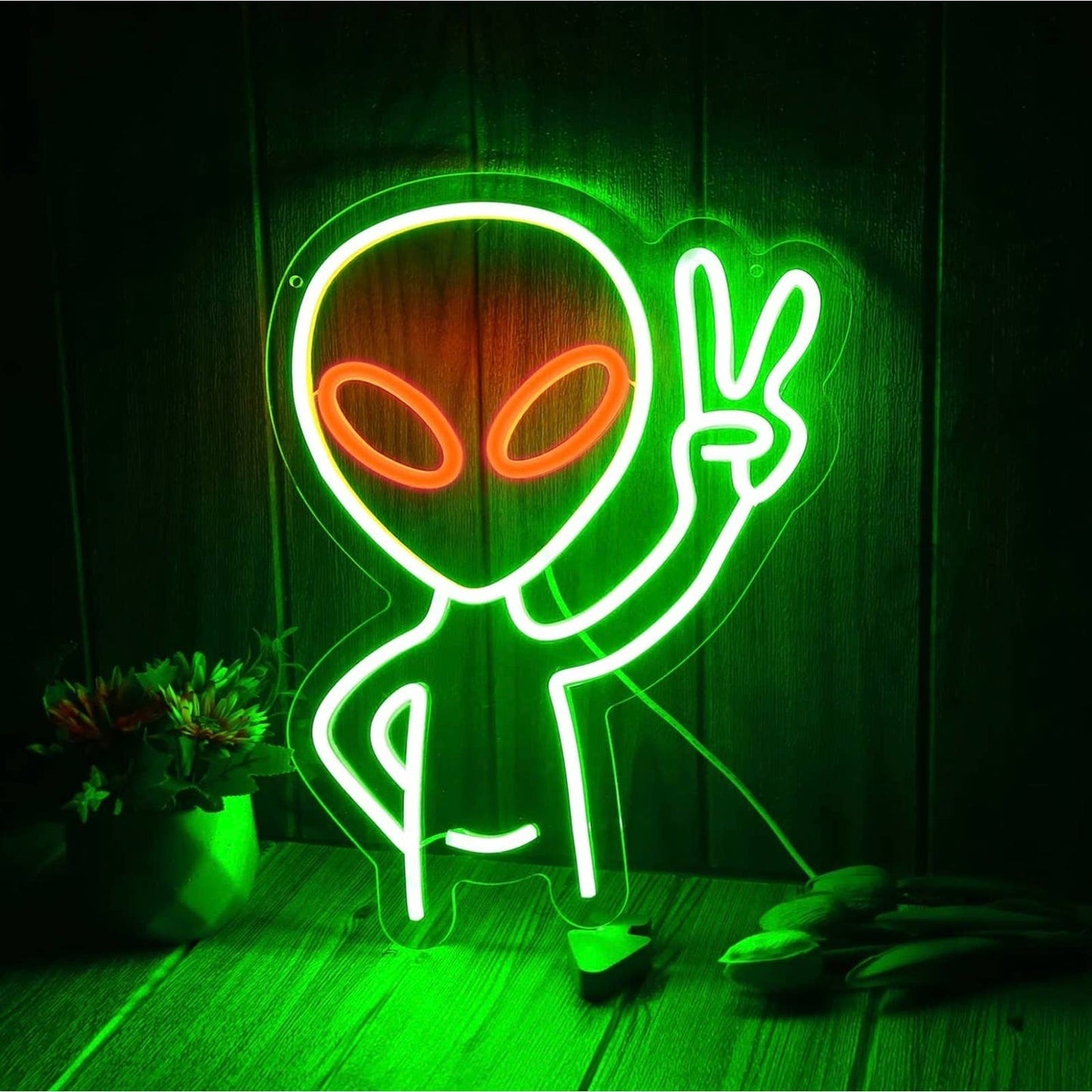 Fun Bright Peaceful Alien LED Night Light Room Wall Decoration