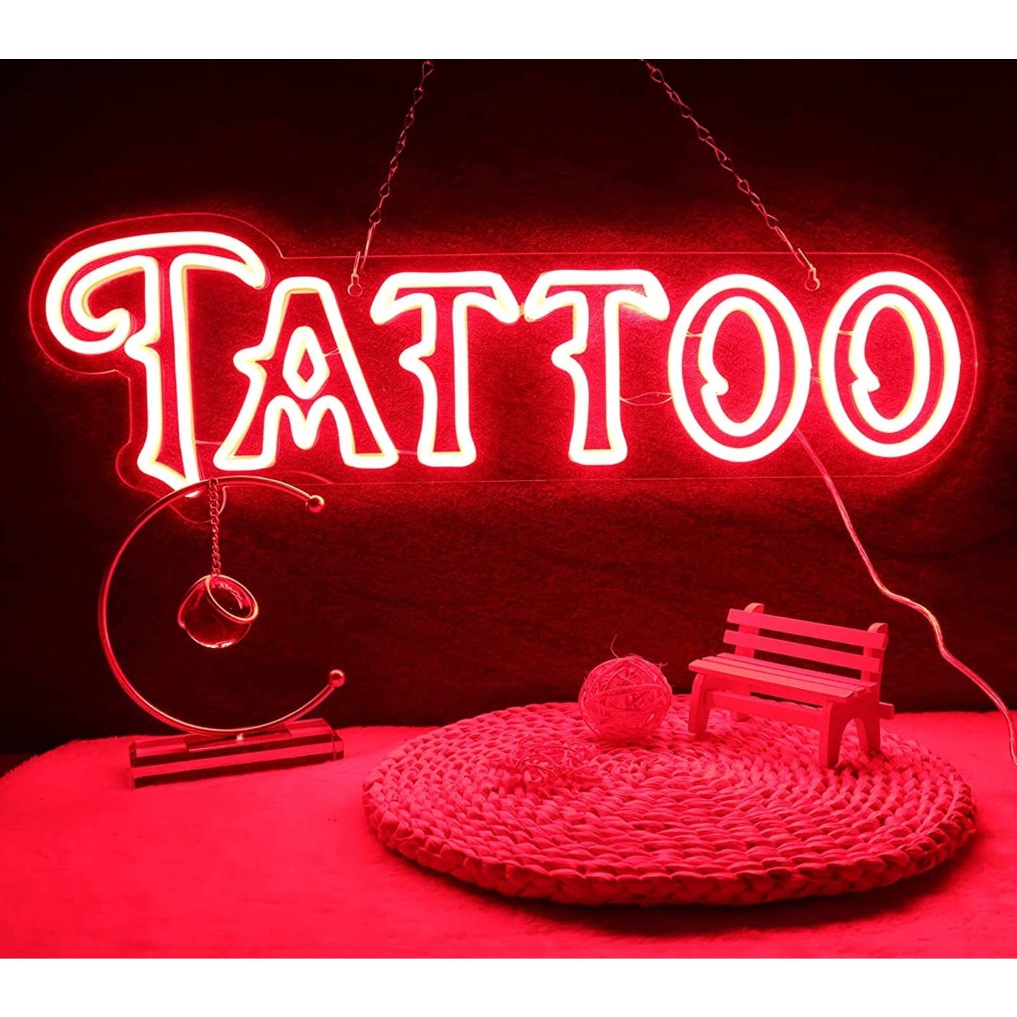 Vivid Bright Red Tattoo LED Business Store Light Window Wall Decoration