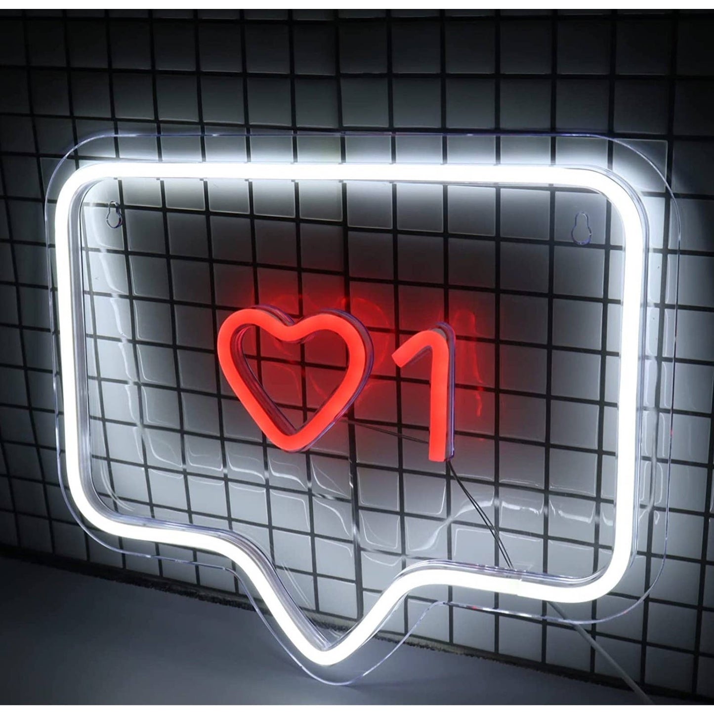 Lovely Bright White / Red Instagram Like Love Heart LED Night Light Social Room