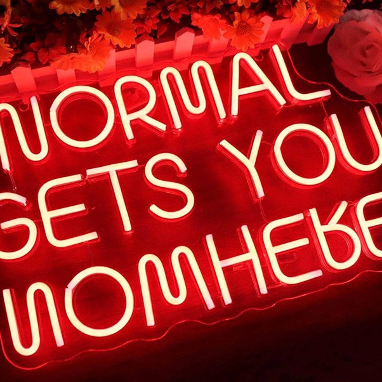 Fun Bright Red Normal Gets You Nowhere LED Night Light Room Decor
