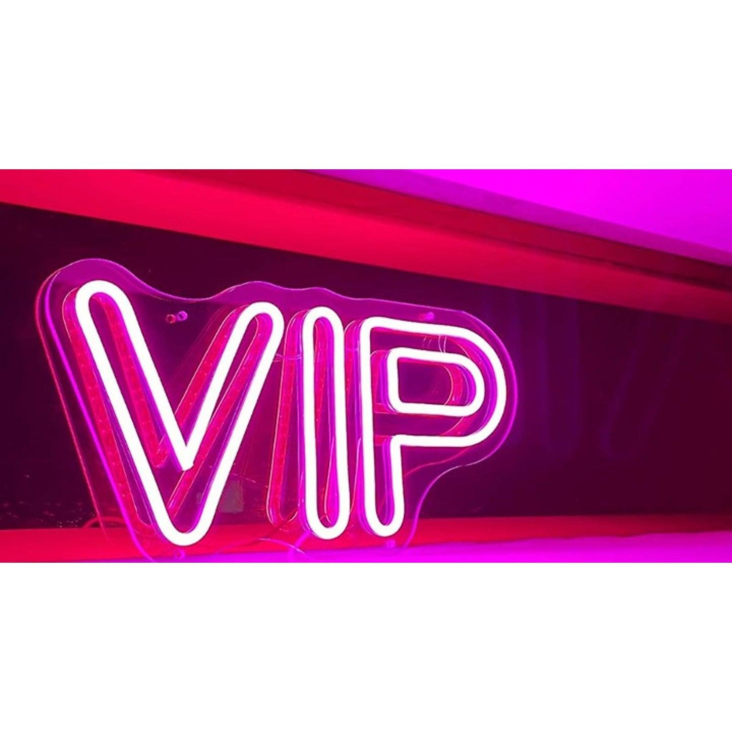 Vivid Bright Pink VIP Bubble Letter LED Night Light Room Wall Decor