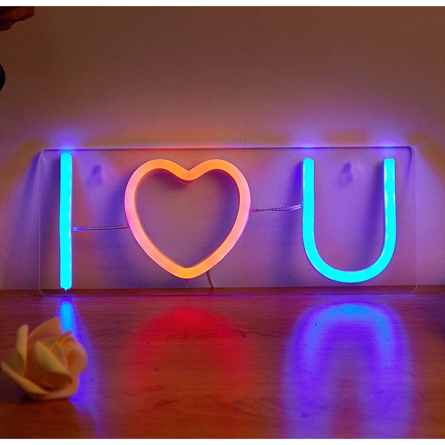Adorable Bright “I Heart You” I Love You LED Night Light Room Wall Decoration