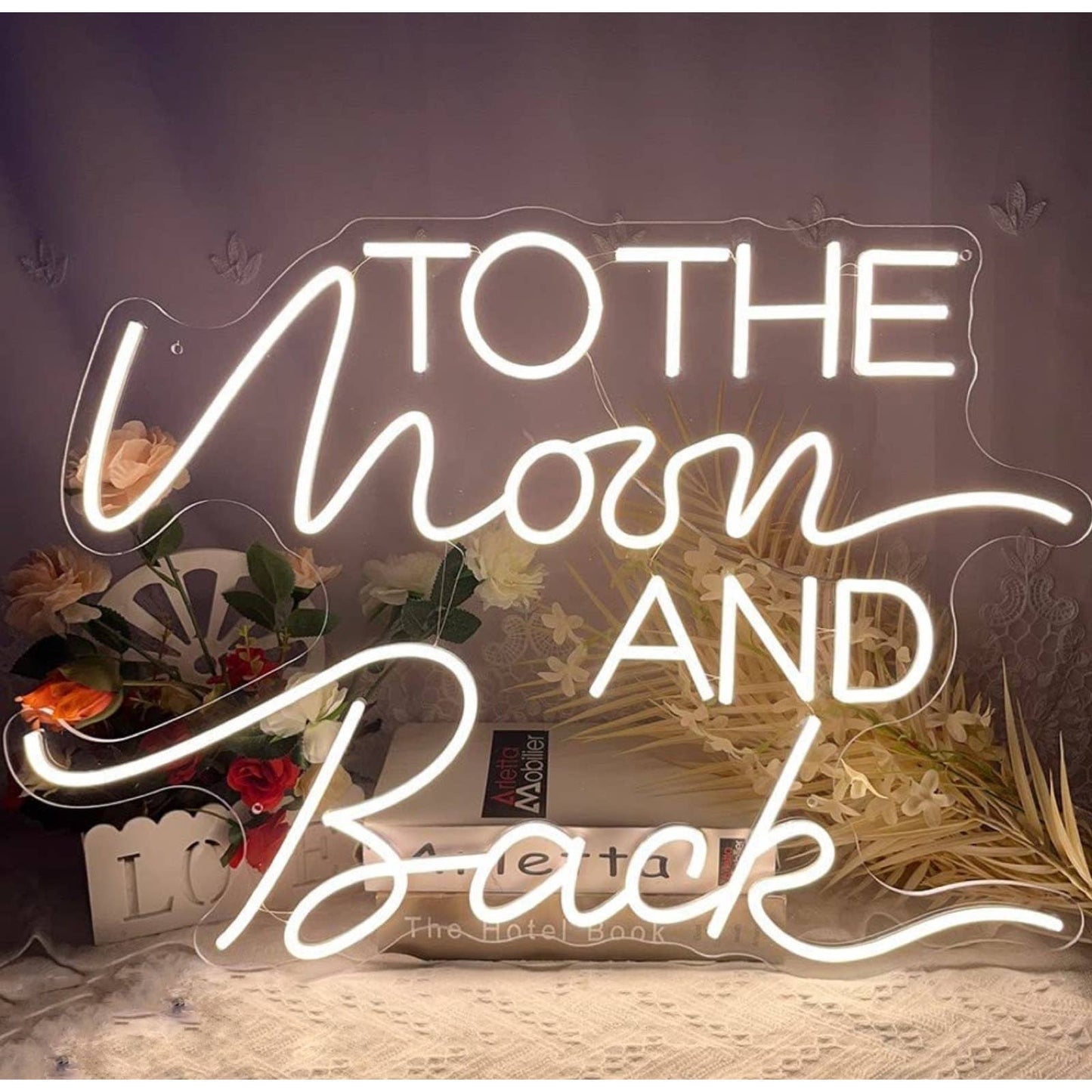 Adorable Warm Bright “To the Moon and Back” LED Night Light Room Wall Decor 2