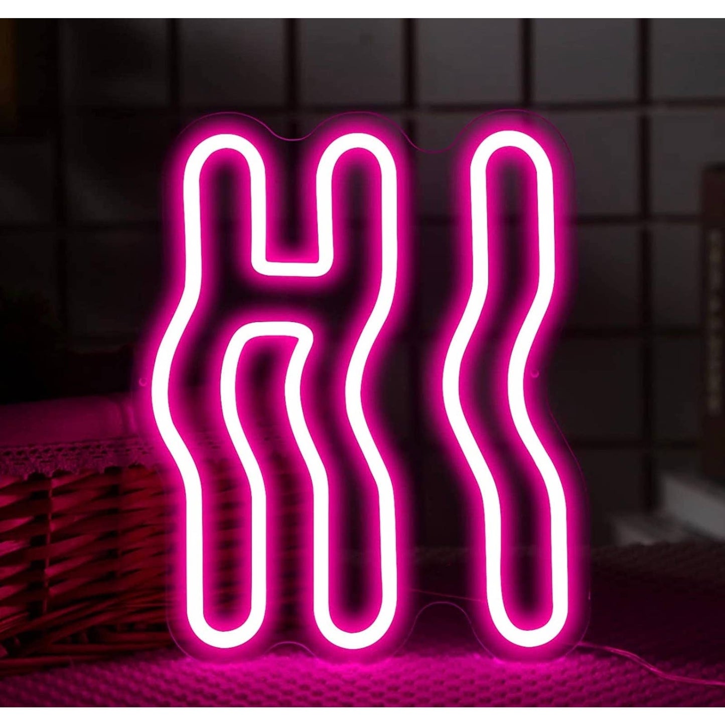 Lovely Bright Vivid Pink HI LED Night Light Room Wall Decoration