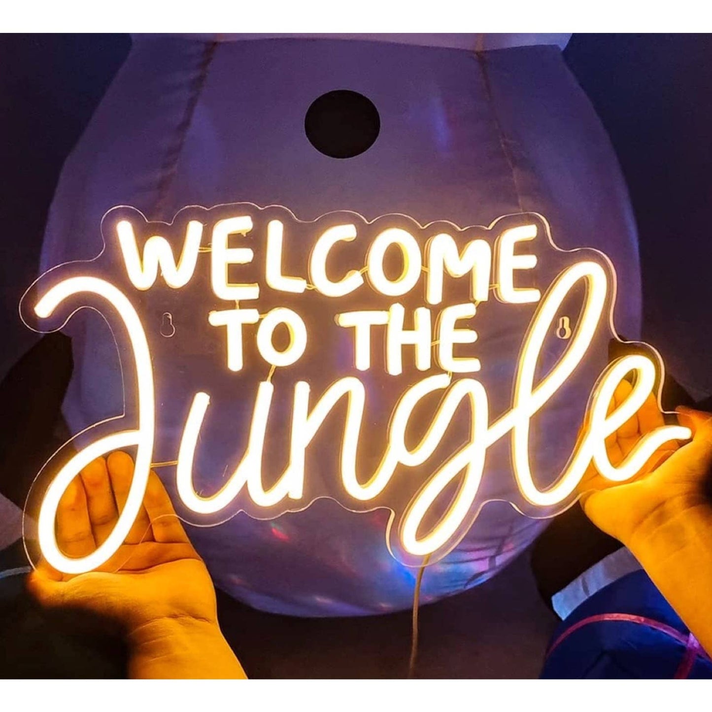 Lovely Bright Warm “Welcome to the Jungle” LED Night Light Room Wall Decor