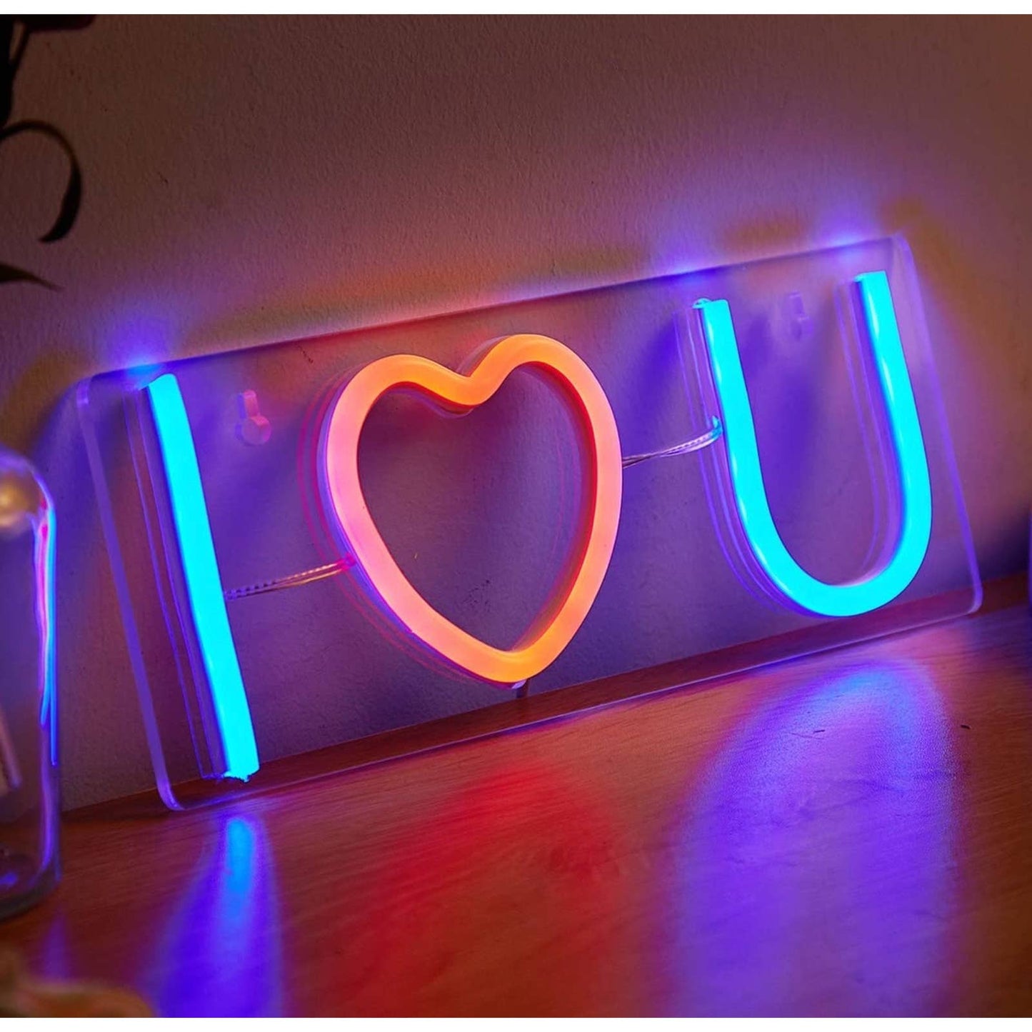 Adorable Bright “I Heart You” I Love You LED Night Light Room Wall Decoration