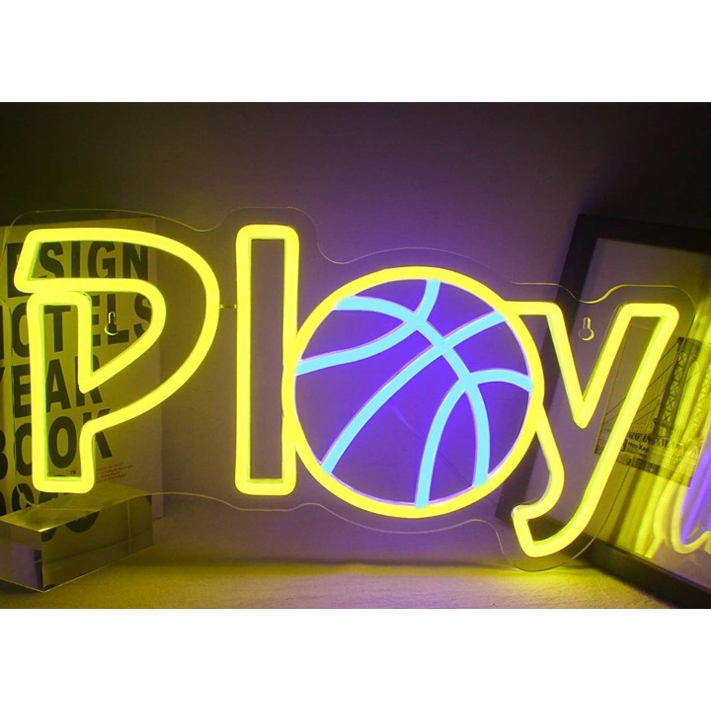 Fun Vivid Bright Yellow Play Basketball LED Night Light NBA Decor