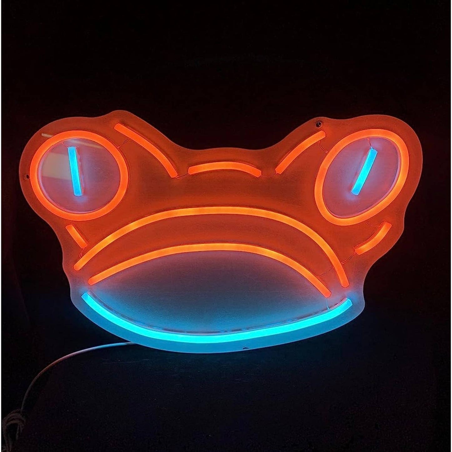 Fun Bright Orange Frog Face LED Night Light Room Wall Decoration