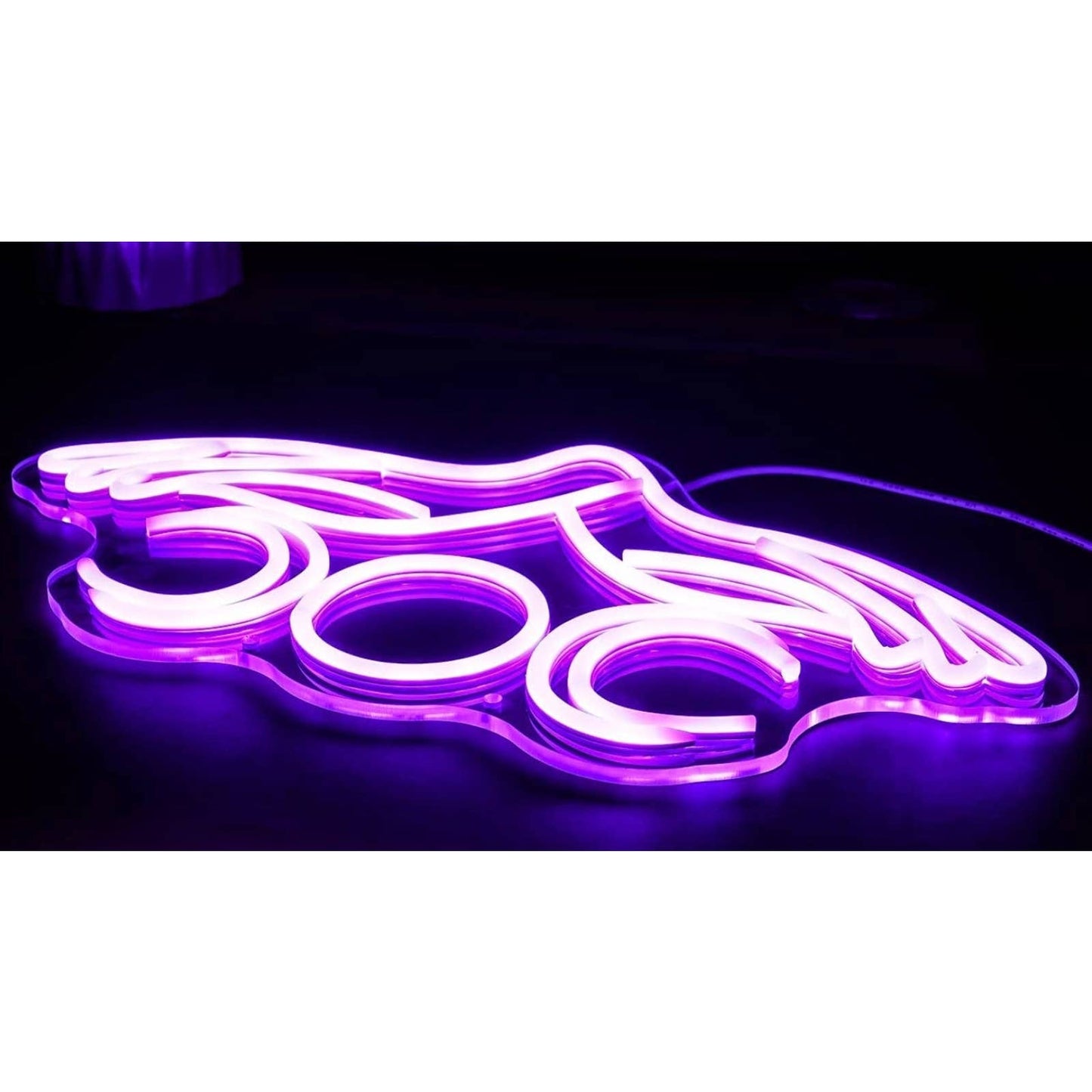 Lovely Bright Purple Hands Crescent Moon LED Night Light Room Wall Decoration