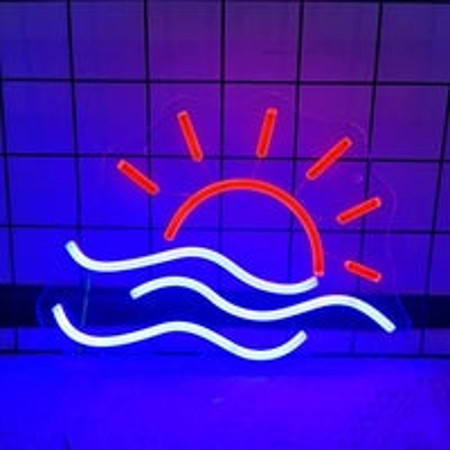 Lovely Bright Warm Tropical Sunset over Water LED Night Light Room Wall Decorati