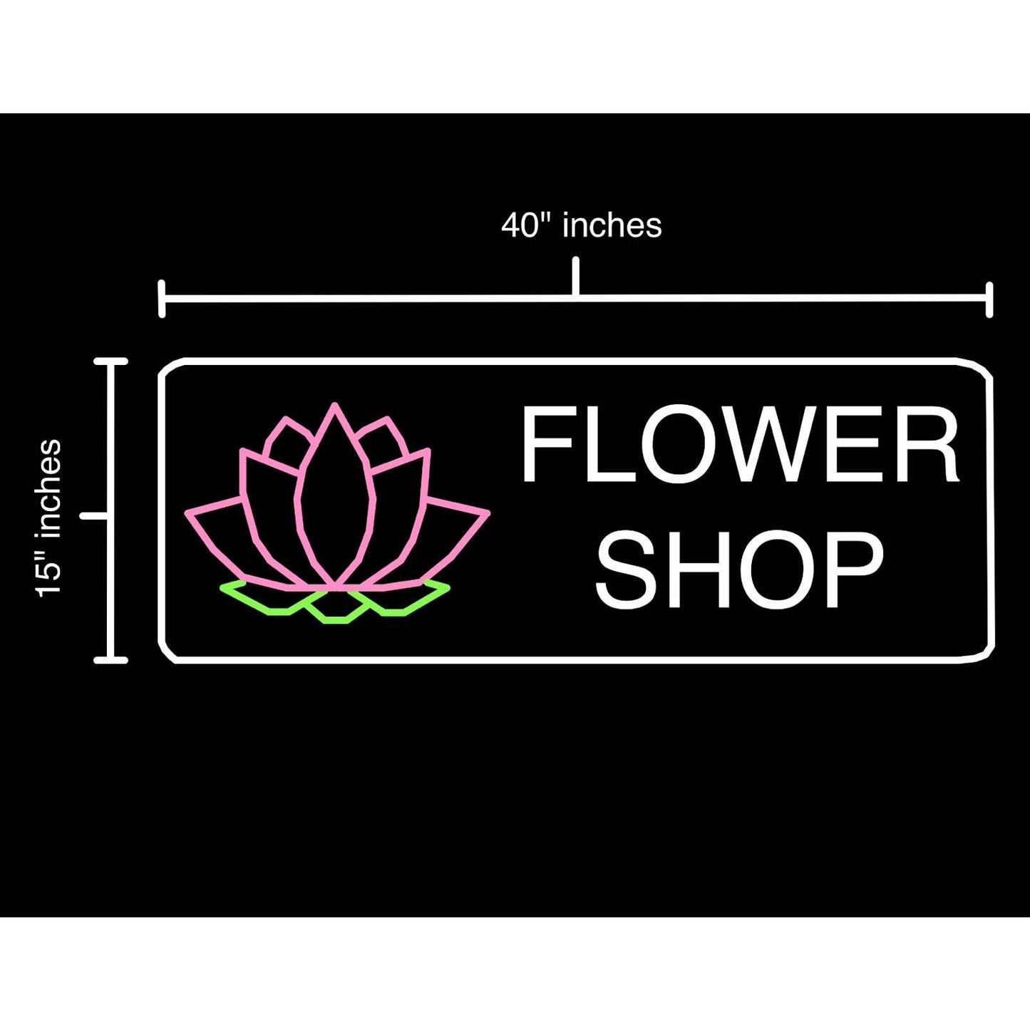 Large Bright Flower Shop LED Business Light Room Wall Decor