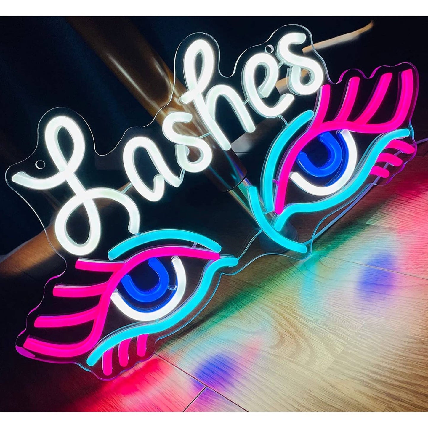 Lovely Bright Colorful Lashes LED Night Light Room Wall Decoration