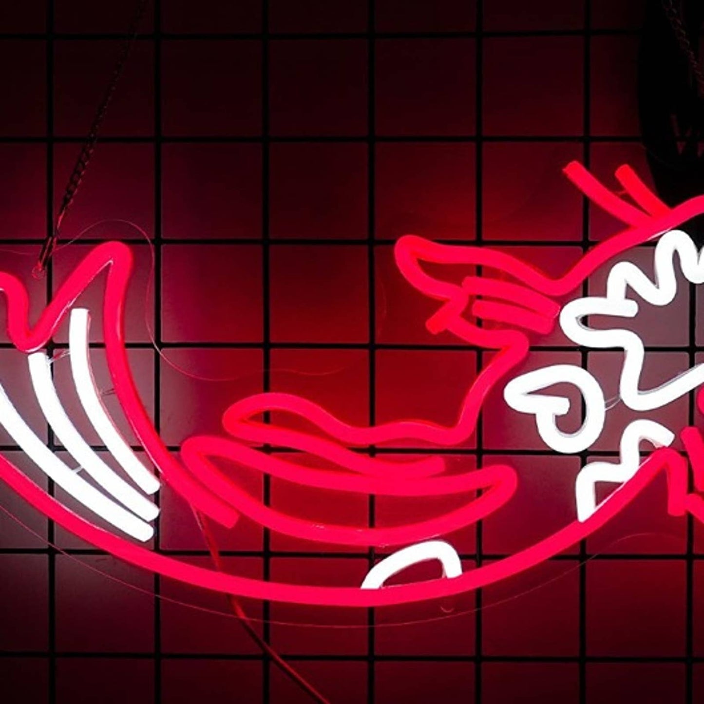 Vivid Bright Red/White Japanese Koi Fish LED Night Light Room Wall Decor