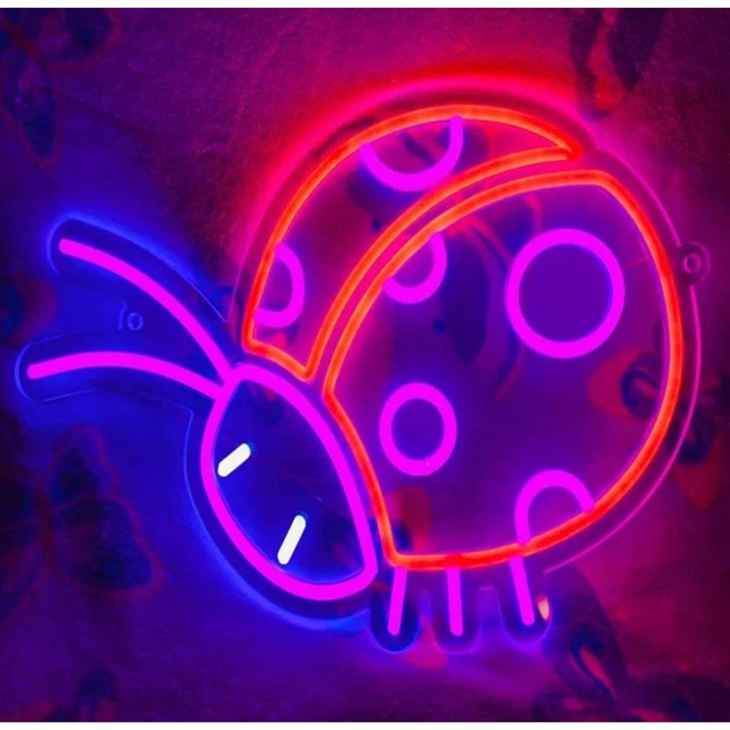 Lovely Bright Pink / Red Lady Bug LED Night Light Room Wall Decroaitno