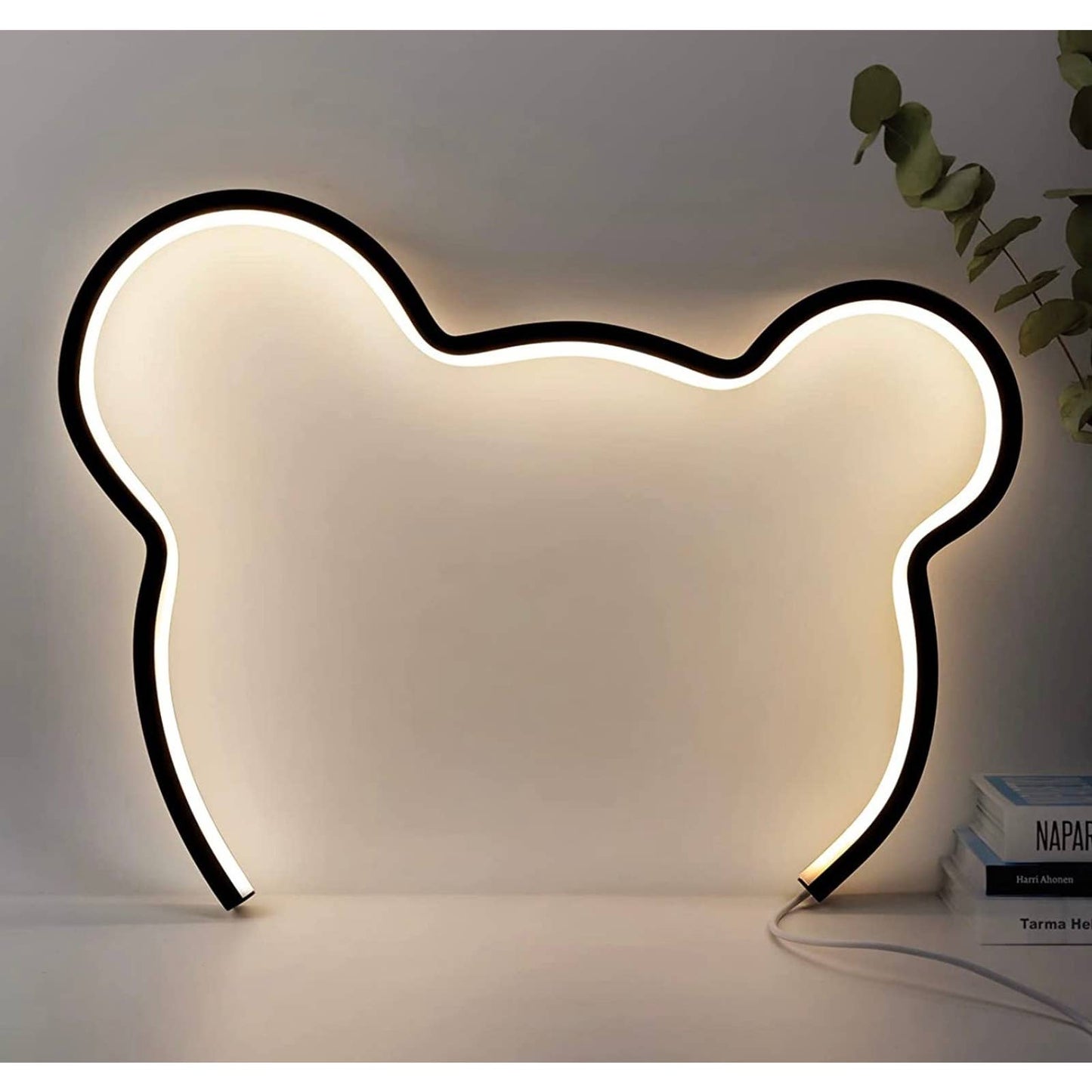 Fun Bright White Mickey Mouse Ears LED Night Light Room Wall Decoration