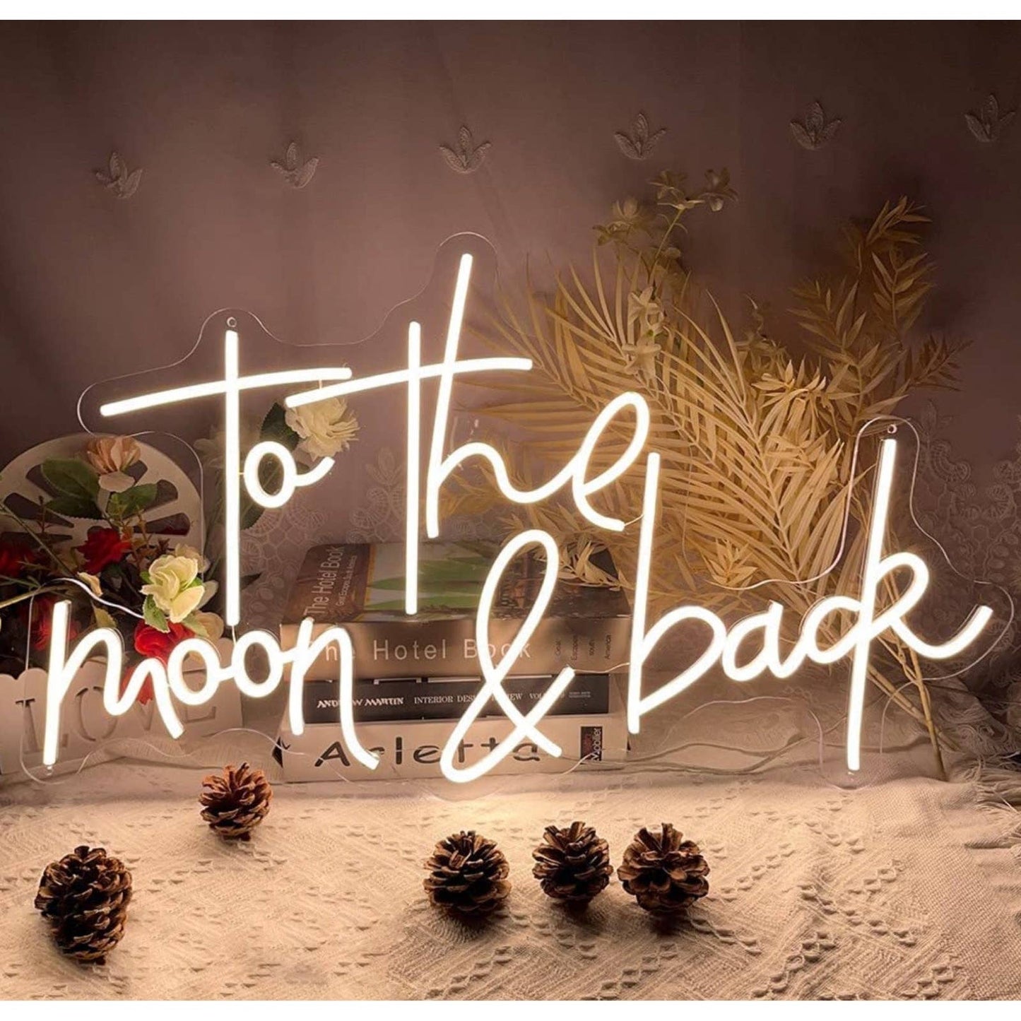 Adorable Warm Bright “To the Moon and Back” LED Night Light Room Wall Decoration