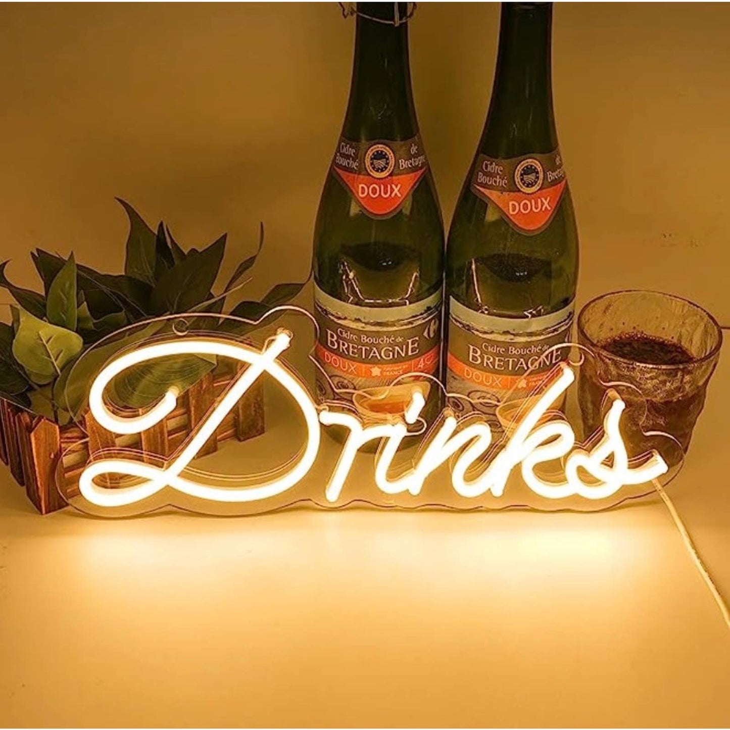 Lovely Bright Warm Drinks LED Night Light Room Wall Party Decoration