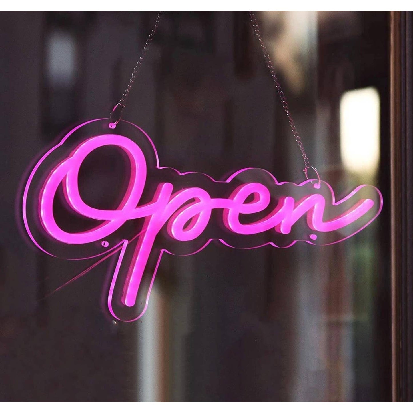 Lovely Bright Pink Cursive OPEN LED Night Light Store Business Sign