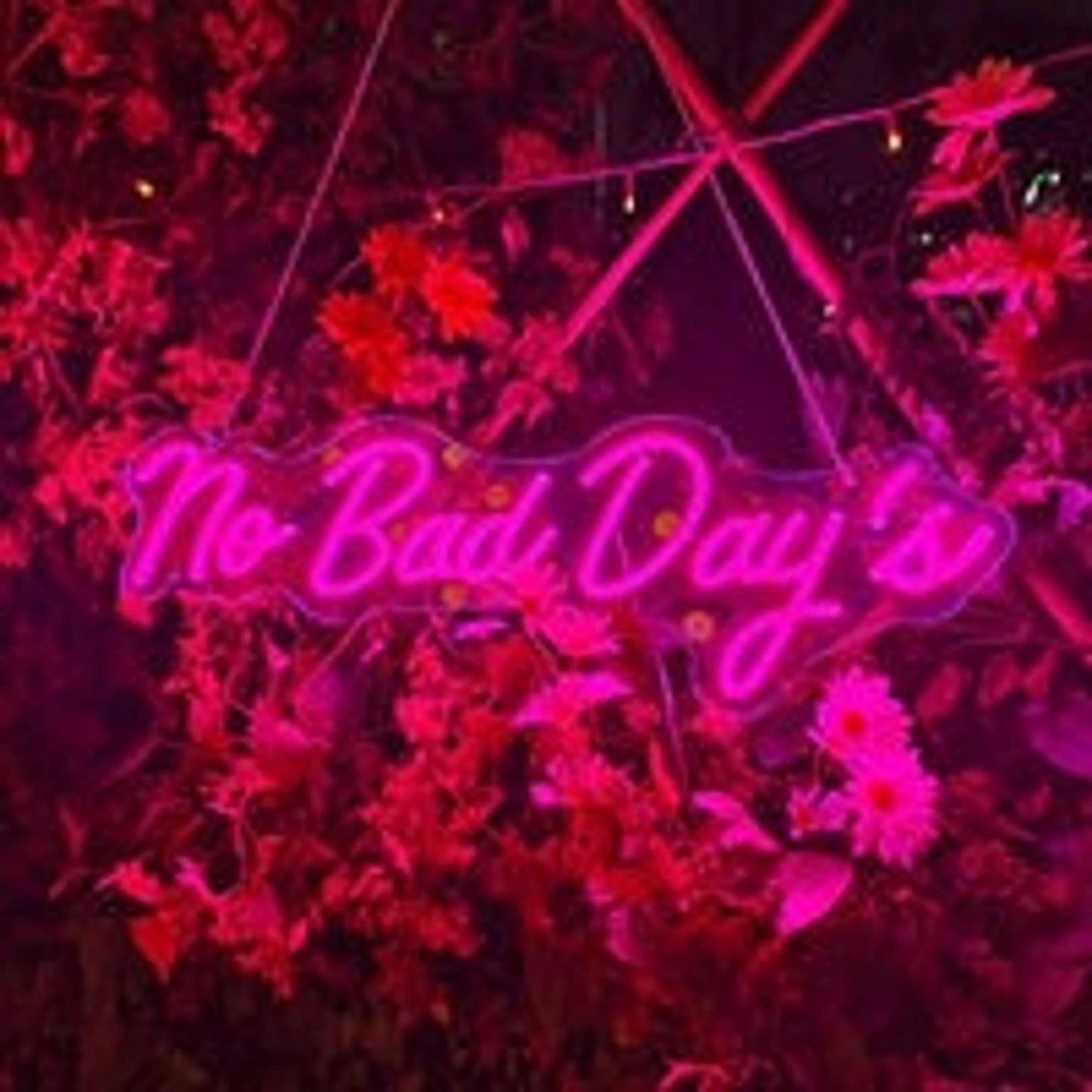 Lovely Bright Pink “No Bad Days” LED Night Light Room Wall Decoration