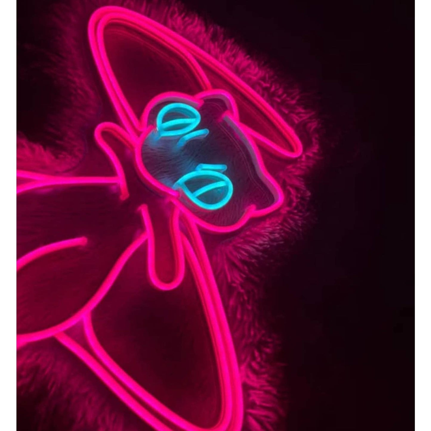 Vivid Bright Pink Levitating Mew Pokemon LED Night Light Anime Room Wall Decor