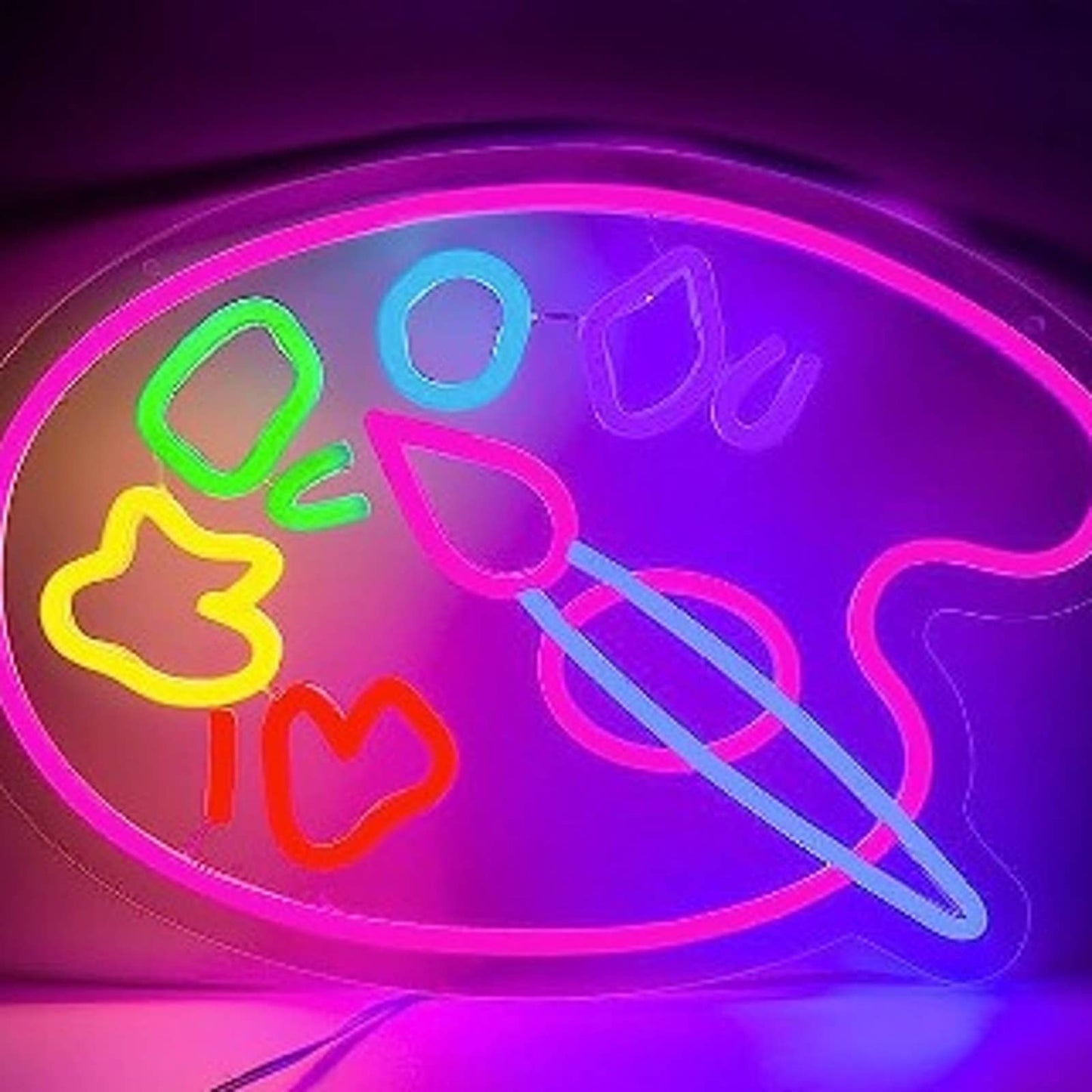 Fun Vivid Bright Colorful Painting Palette & Brush LED Night Light Art Artist De