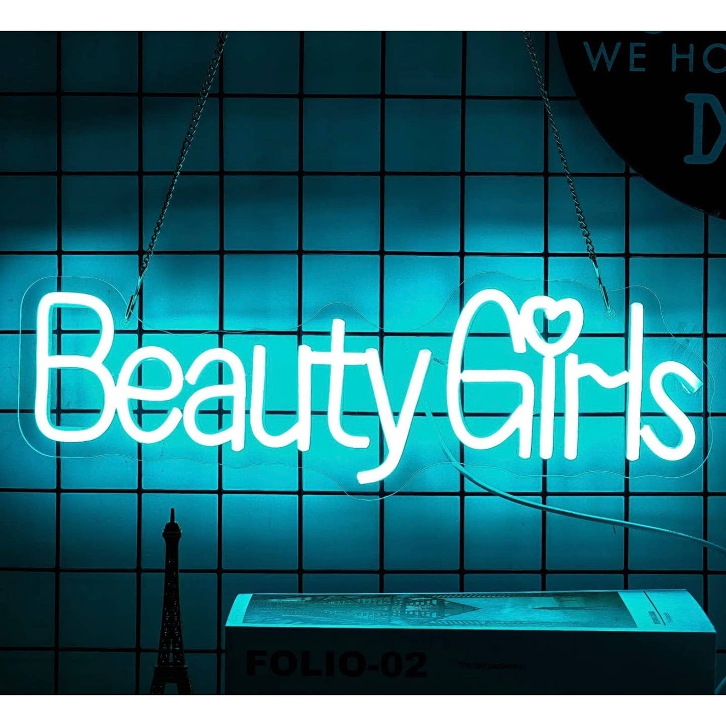 Lovely Bright Cool Blue “Beauty Girls” LED Night Light Room Wall Decoration