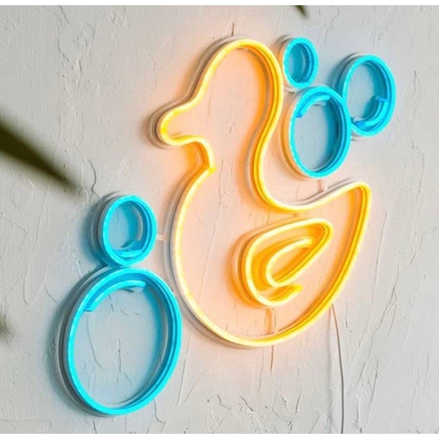Lovely Bright Rubber Ducky Bubble Bath LED Night Light Room Wall Decoration