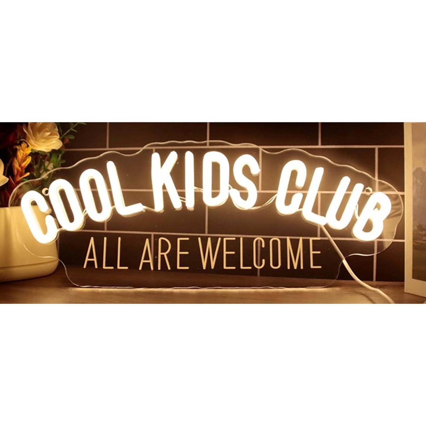 Fun Warm Bright “Cool Kids Club” LED Night Light Room Wall Decor