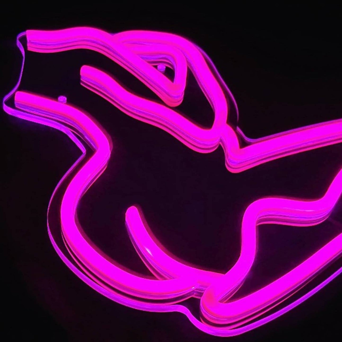 Lovely Bright Pink Sitting Woman LED Night Light Room Wall Decoration