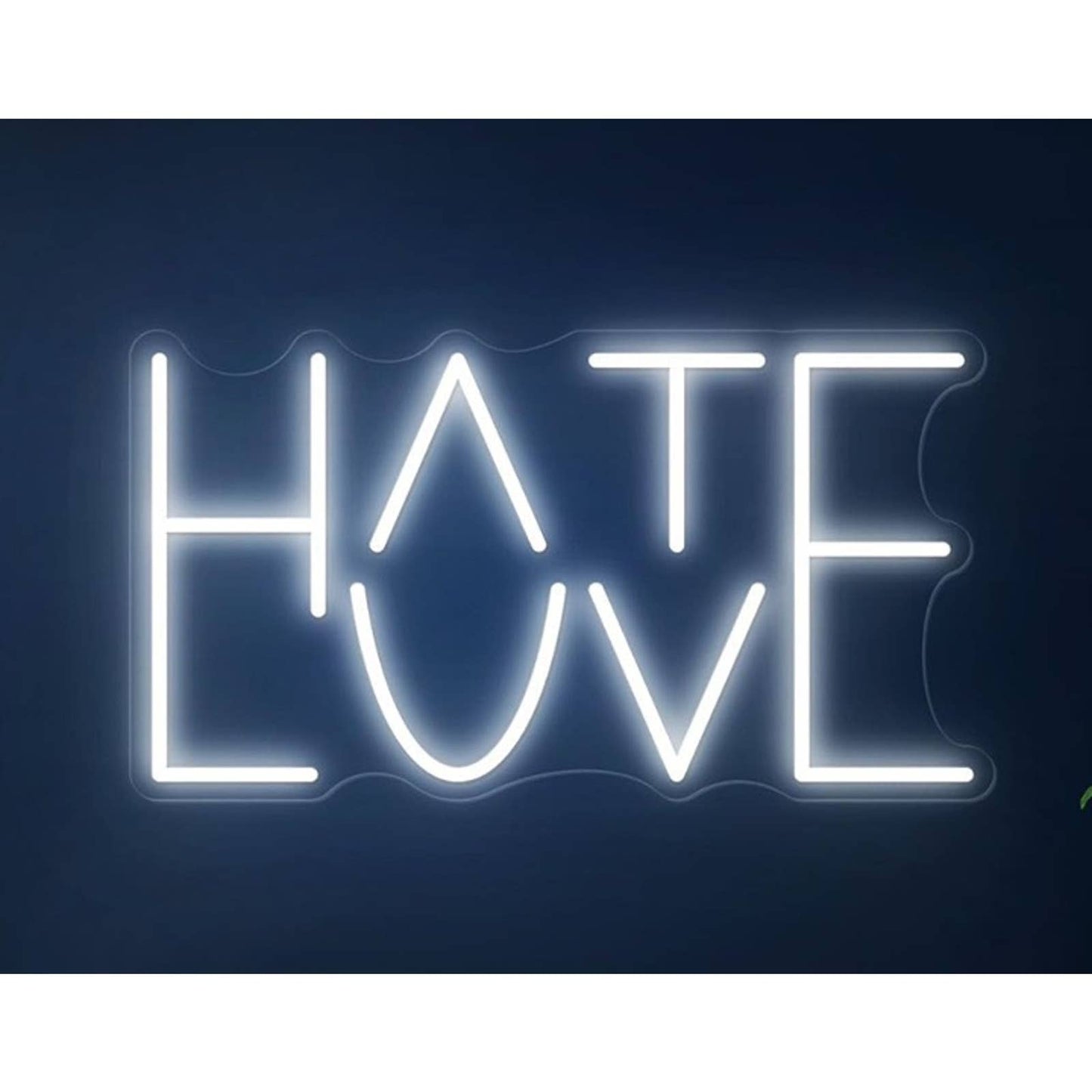 Vivid Bright White Hate/Love LED Night Light Room Wall Decoration