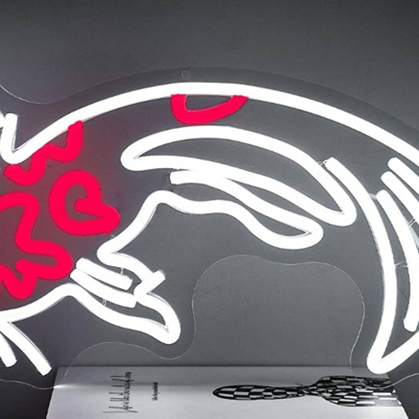 Vivid Bright White/Red Japanese Koi Fish LED Night Light Room Wall Decor