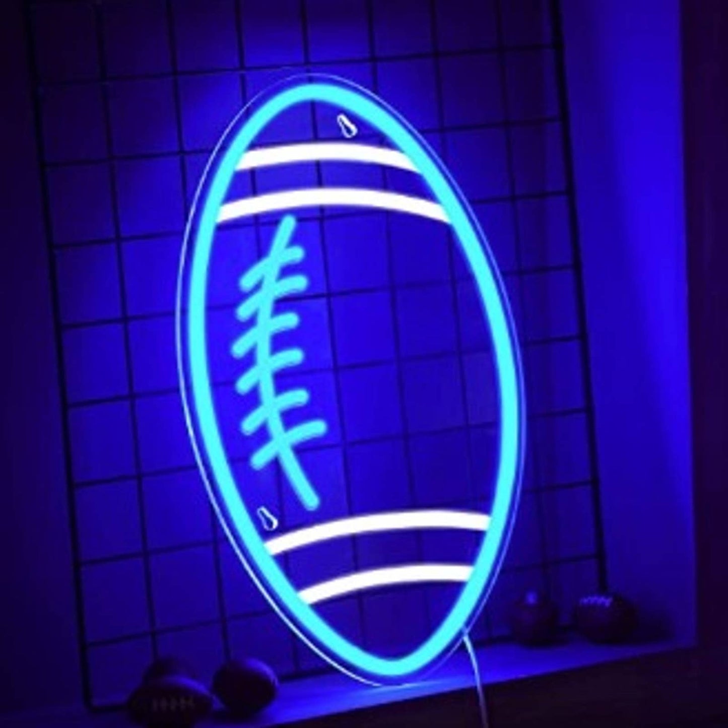 Fun Vivid Blue Football LED Night Light Sports NFL Decoration