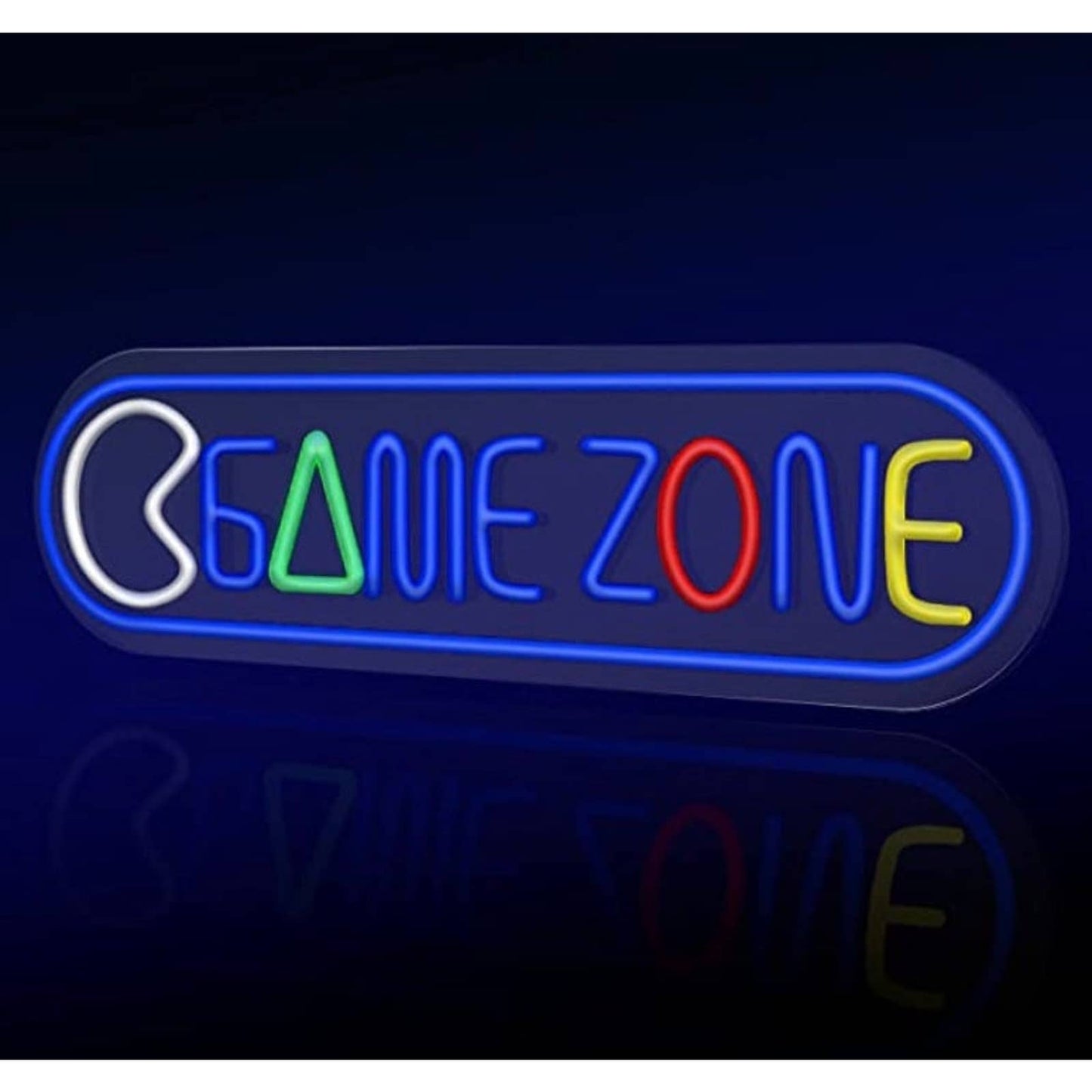 Fun Vivid Bright Blue Game Zone LED Night Light Arcade Room Wall Decoration