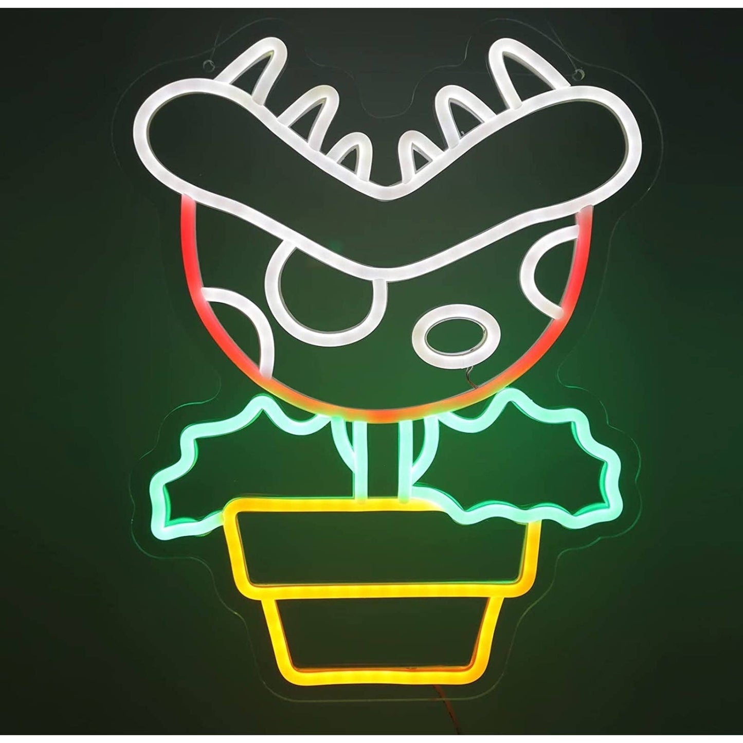 Fun Bright Quality Piranha Plant Super Mario LED Night Light Game Room Wall Deco