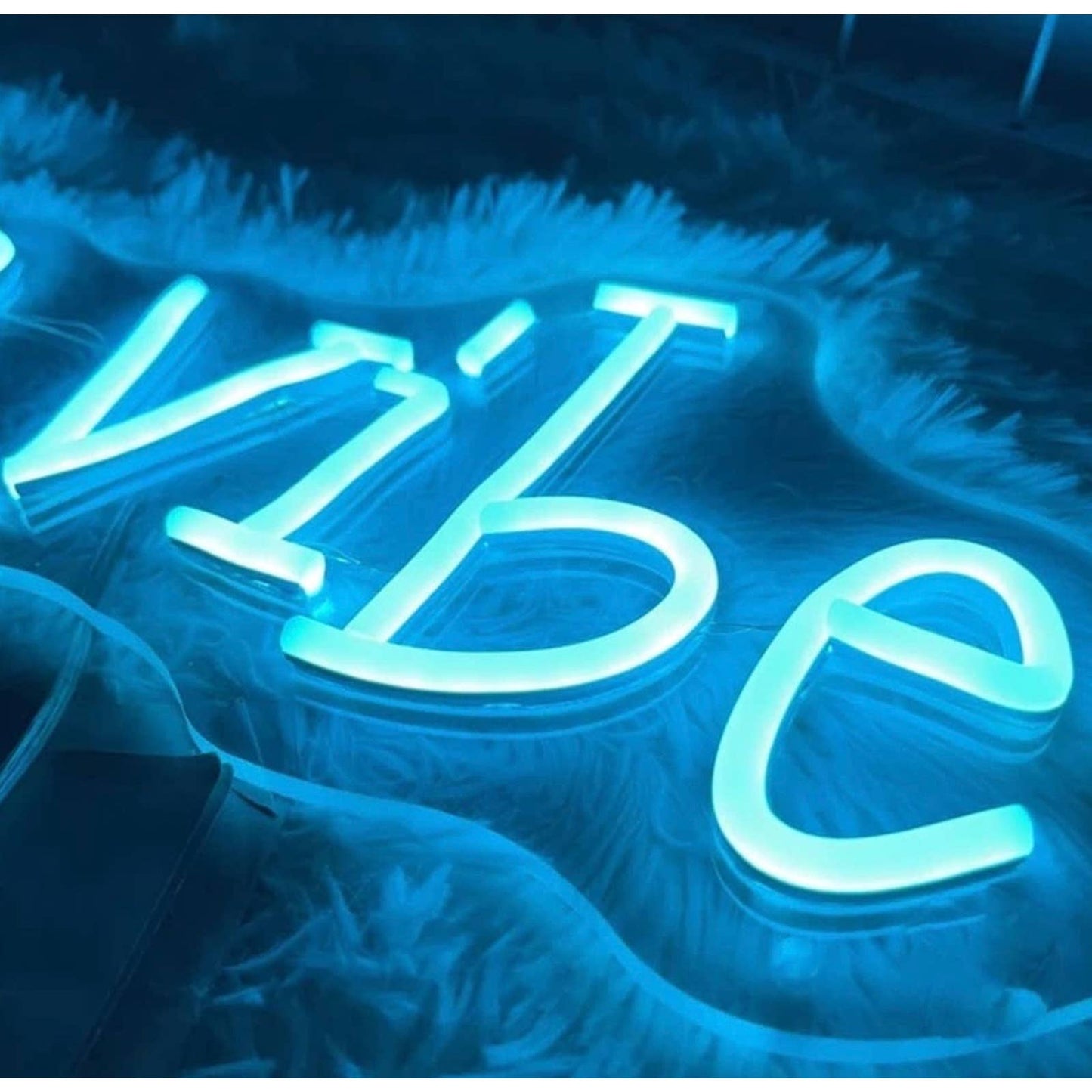 Lovely Bright Cool Blue “It’s A Vibe” LED Night Light Sign Room Wall Decor