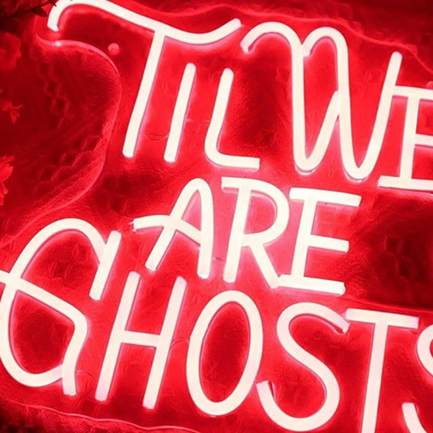 Vivid Bright Spooky Red “Til We Are Ghost” LED Night Light Halloween Decoration