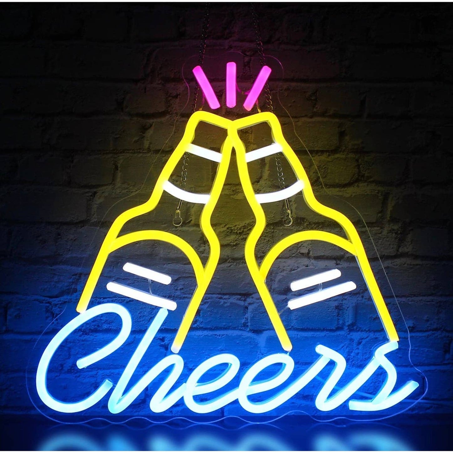 Fun Bright Colorful Beer Cheers LED Night Light Room Wall Party Decoration
