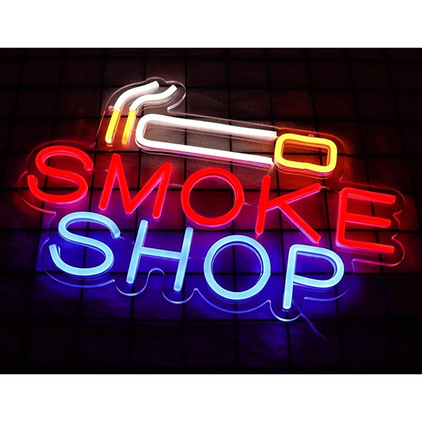 Vivid Bright Smoke Shop LED Night Light Shop Store Sign Wall Decor