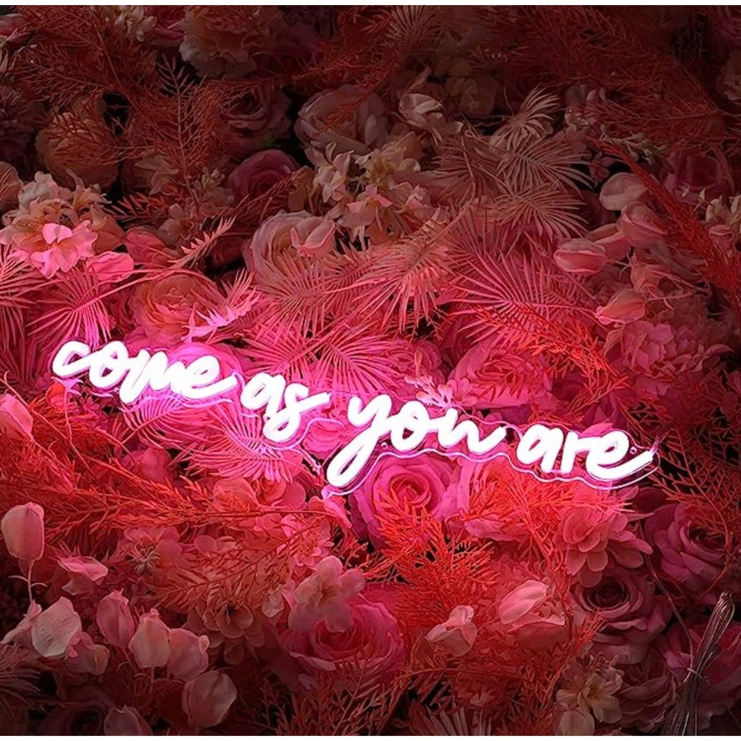 Lovely Bright Pink “Come As You Are” LED Night Light Room Wall Decoration