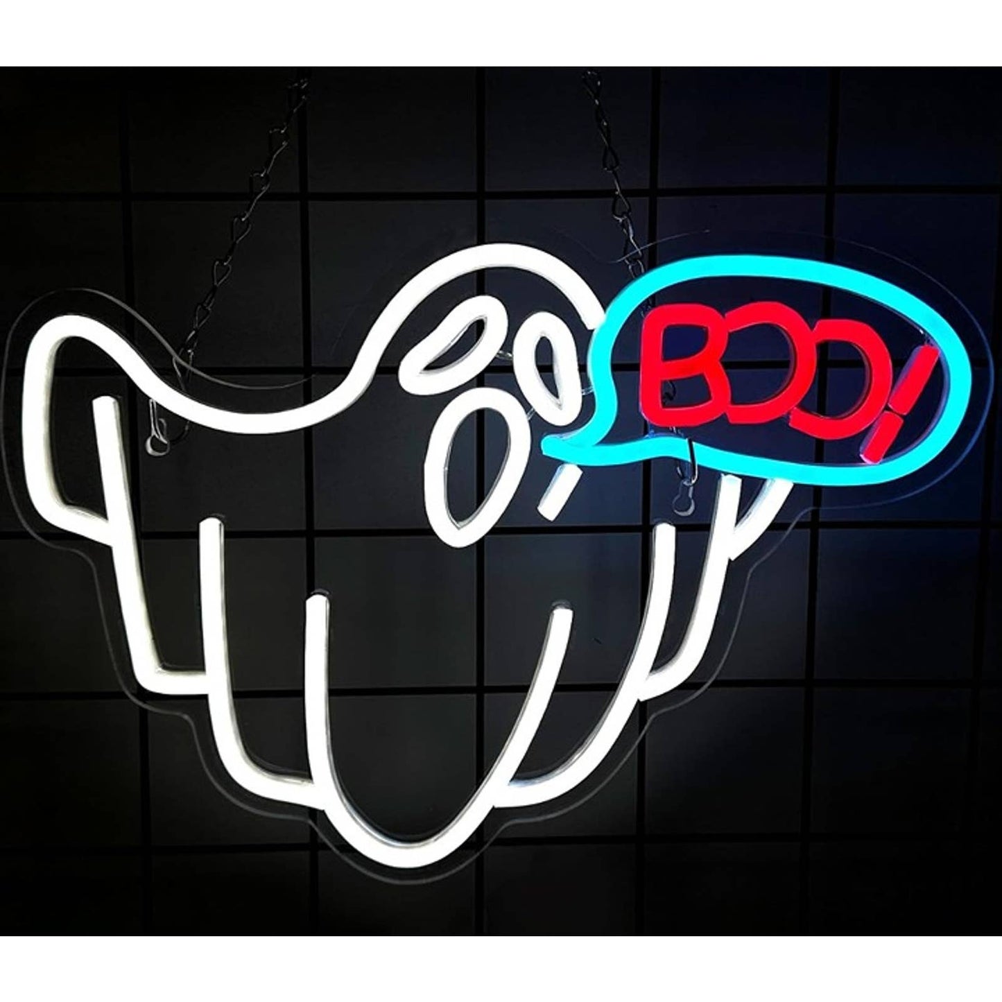 Spooky Vivid Bright BOO! Halloween Ghost LED Night Light Decoration