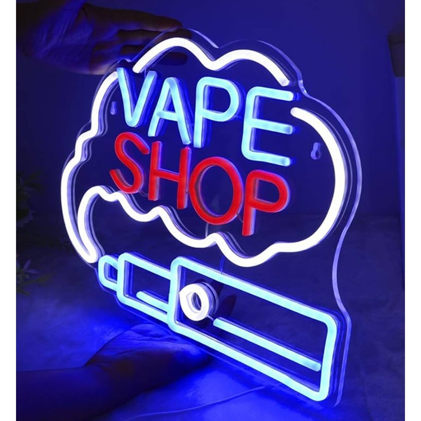 Bright Blue TATOO LED Night Light Sign Business Store Decor