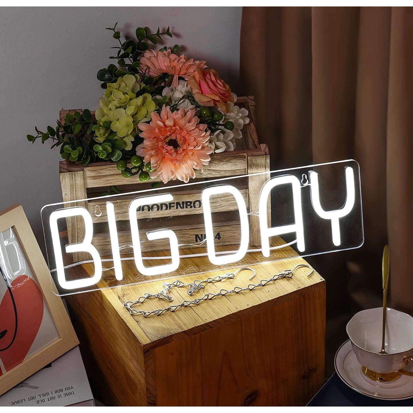 Lovely Bright “BIG DAY” LED Night Light Room Wall Celebration Decoration