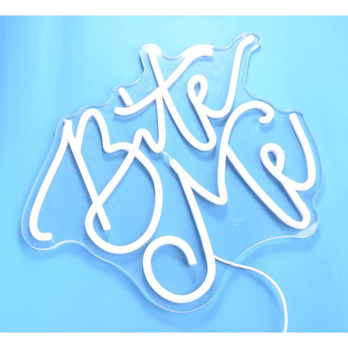 Fun Vivid Bright Pink “Bite Me” LED Night Light Room Wall Decor
