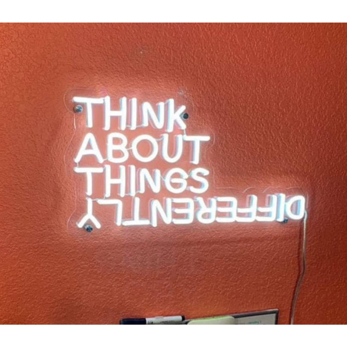 Lovely Bright White “Think About Things Differently” LED Light Wall Decoration