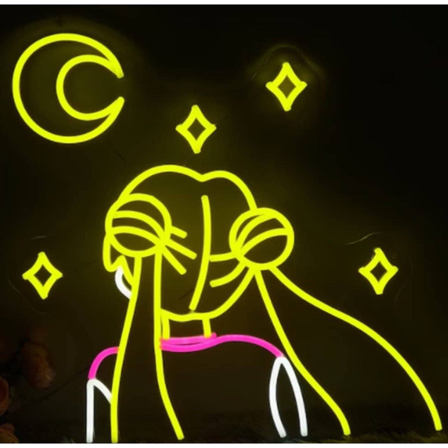Adorable Bright Sailor Moon Staring a the Stars LED Light Japan Anime Room Decor