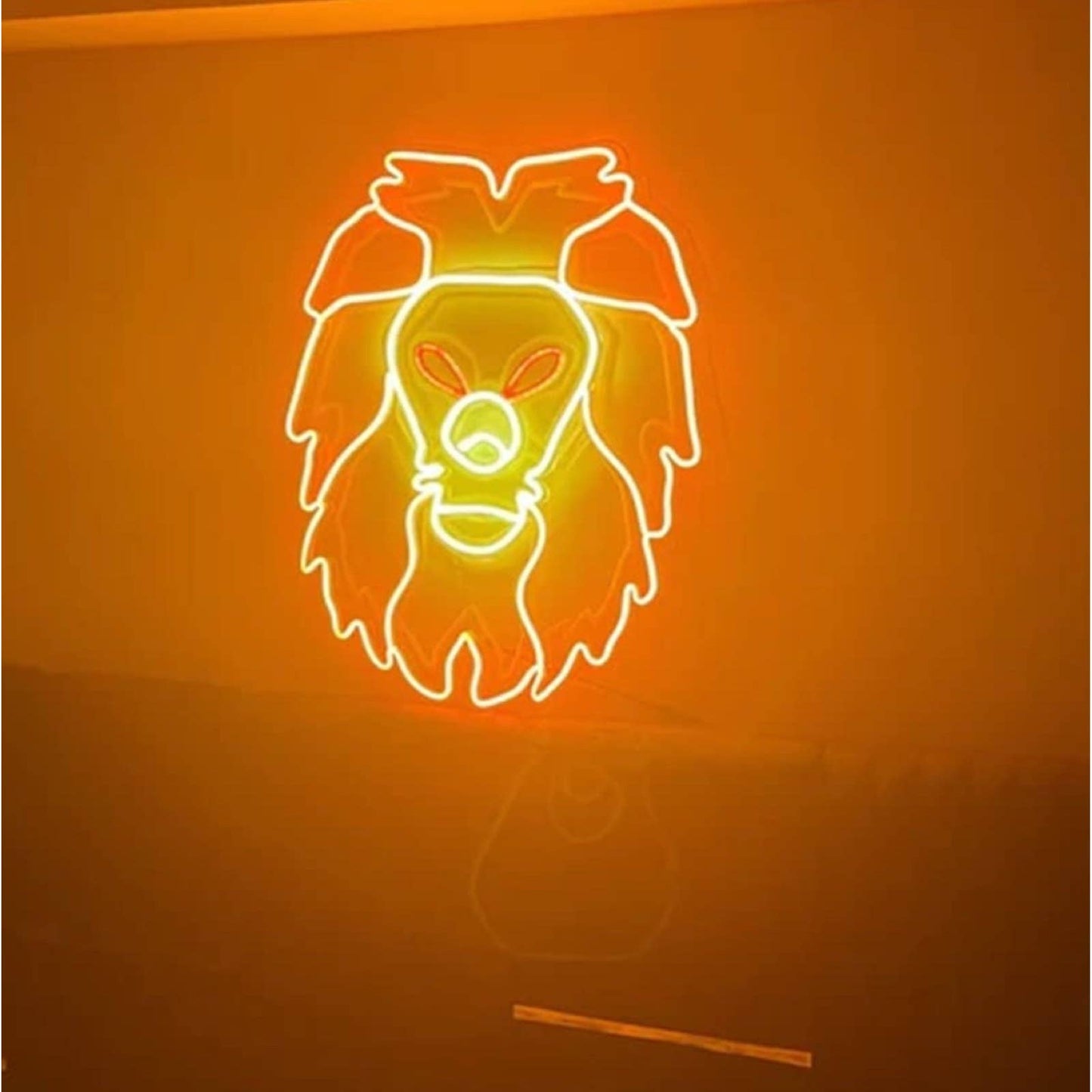 Warm Bright Strong Lion LED Night Light Room Wall Africa Animal Decoration