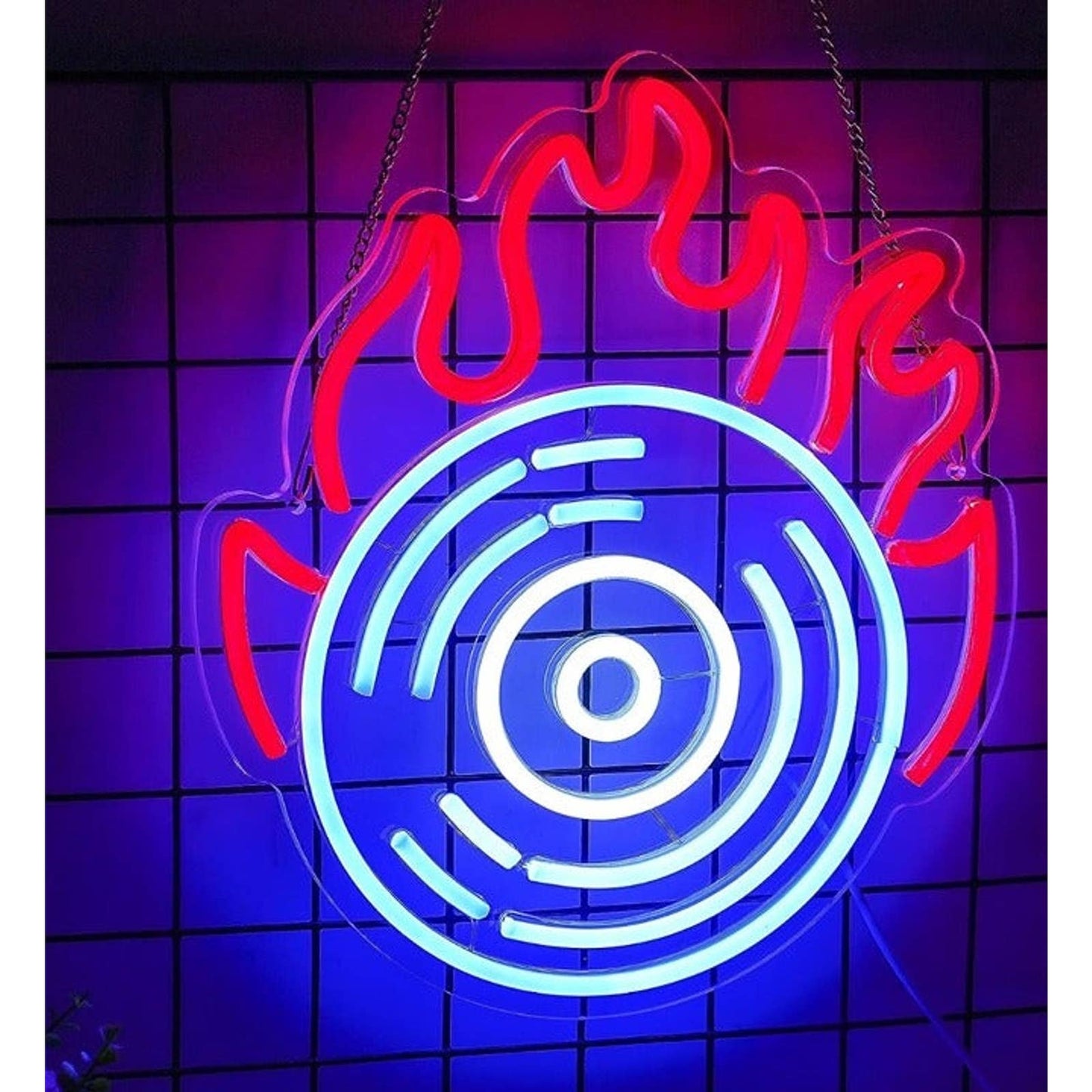 Fun Vivid Bright Blue Hot Spinning Music Record LED Night Light DJ Concert Decor