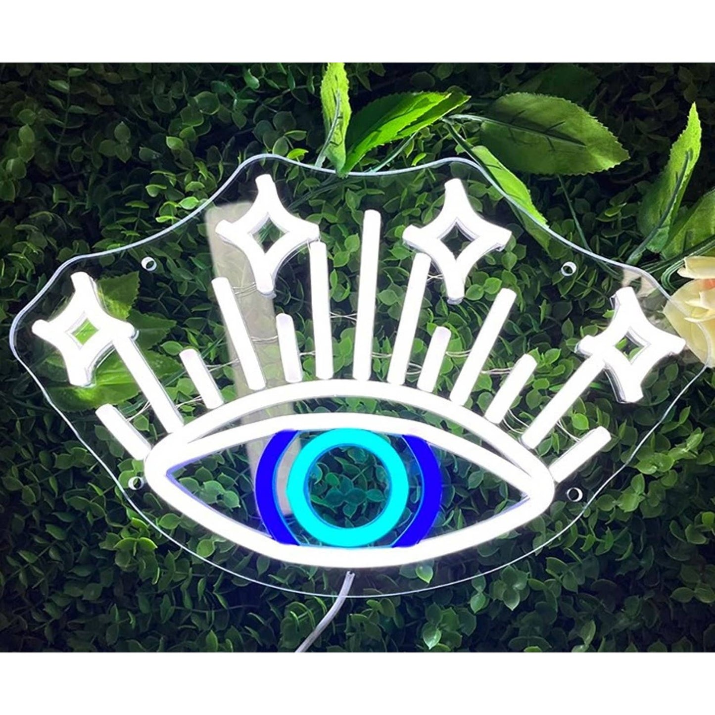 Lovely Bright Sparking Blue Eye LED Night Light Room Wall Decoration
